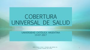 COBERTURA UNIVERSAL DE SALUD UNIVERSIDAD CATLICA ARGENTINA 13