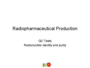 Radiopharmaceutical Production QC Tests Radionuclidic identity and purity