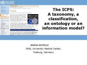 The ICPS A taxonomy a classification an ontology