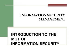 Nstissc security model in information security