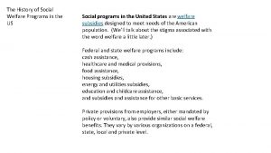Social programs in the us