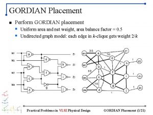 GORDIAN Placement n Perform GORDIAN placement Uniform area