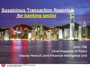 Joint Financial Intelligence Unit Suspicious Transaction Reports for
