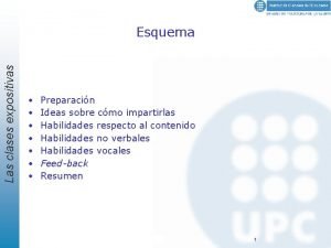 Las clases expositivas Esquema Preparacin Ideas sobre cmo