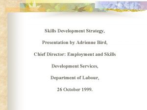 What is national skills development strategy