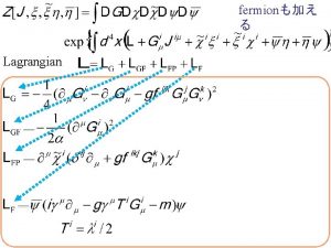 fermion Lagrangian Feynman rules gluon propagator FP ghost