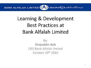 Learning Development Best Practices at Bank Alfalah Limited