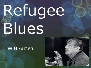 Auden refugee blues