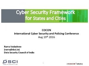 Cyber security framework for smart cities