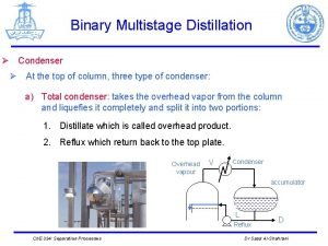 Multistage distillation column