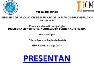 TESINA DE GRADO SEMINARIO DE GRADUACIN DESARROLLO DE