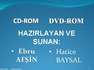 CDROM DVDROM HAZIRLAYAN VE SUNAN Ebru Hatice AFN