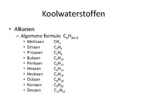 Algemene formule alkanen