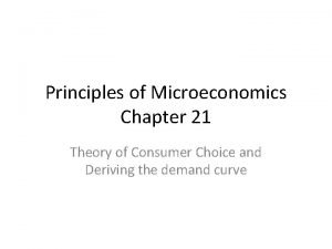 Principles of Microeconomics Chapter 21 Theory of Consumer