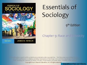 Essentials of Sociology 9 th Edition Chapter 9