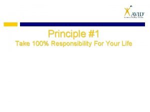 Take 100 responsibility for your life