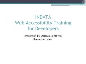 Accessibility training for developers