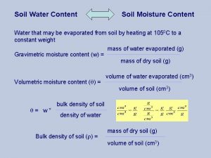 Water content of soil