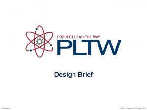 Pltw design brief example Pltw design brief example
