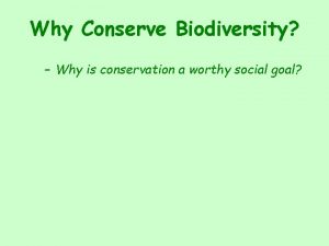 Conservation of diversity