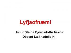 Unnur steina björnsdóttir læknir