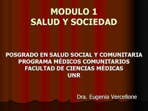 Posgrado en salud social y comunitaria módulo 2