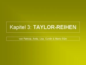 Taylorreihen tabelle