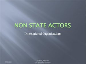 Who are non state actors
