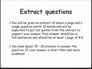 How to answer an extract question