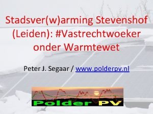 Stadsverwarming leiden stevenshof