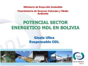 Ministerio de Desarrollo Sostenible Viceministerio de Recursos Naturales