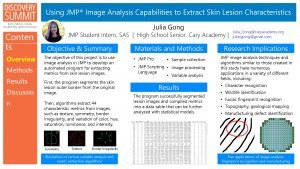 Using JMP Image Analysis Capabilities to Extract Skin