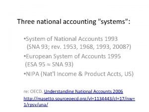 Systems of national accounts