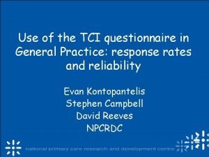 Tci questionnaire