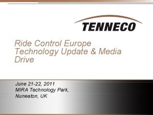 Ride Control Europe Technology Update Media Drive June