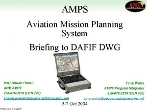 Aviation mission planning system (amps)