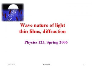 Wave nature of light thin films diffraction Physics