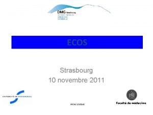 ECOS Strasbourg 10 novembre 2011 Michel LEVEQUE ECOS