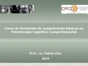 Curso de formacin de competencias bsicas en Psicoterapia