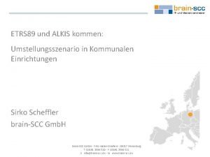 ETRS 89 und ALKIS kommen Umstellungsszenario in Kommunalen