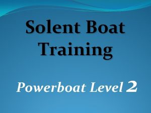 Solent boat training