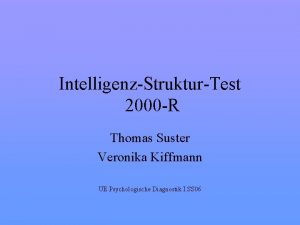 Intelligenz struktur test