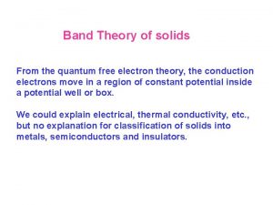 Band Theory of solids From the quantum free