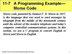 Example of structured programming