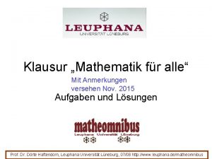 Klausur Mathematik fr alle Mit Anmerkungen versehen Nov