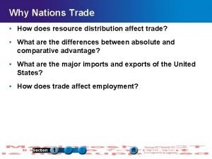 Why Nations Trade How does resource distribution affect