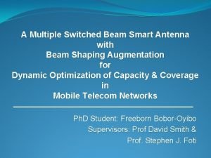 A Multiple Switched Beam Smart Antenna with Beam