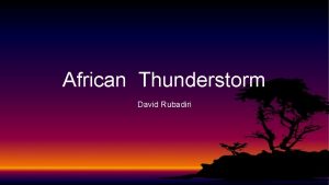 An african thunderstorm
