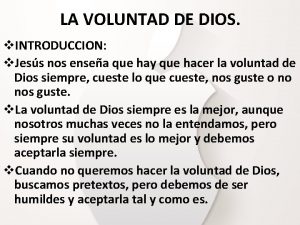 Aceptar la voluntad de dios