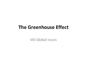 Causes of greenhouse effect